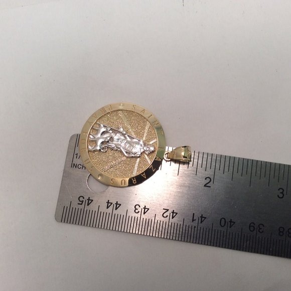 10K  YELLOW REAL SOLID GOLD MEDALLION PENDANT SAINT LAZARUS PRAY FOR US 4.30 GR - Picture 8 of 8